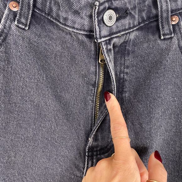 NWT Abercrombie & Fitch Low Rise Baggy Jean Black w/ Raw Hem 27 - Picture 7 of 11